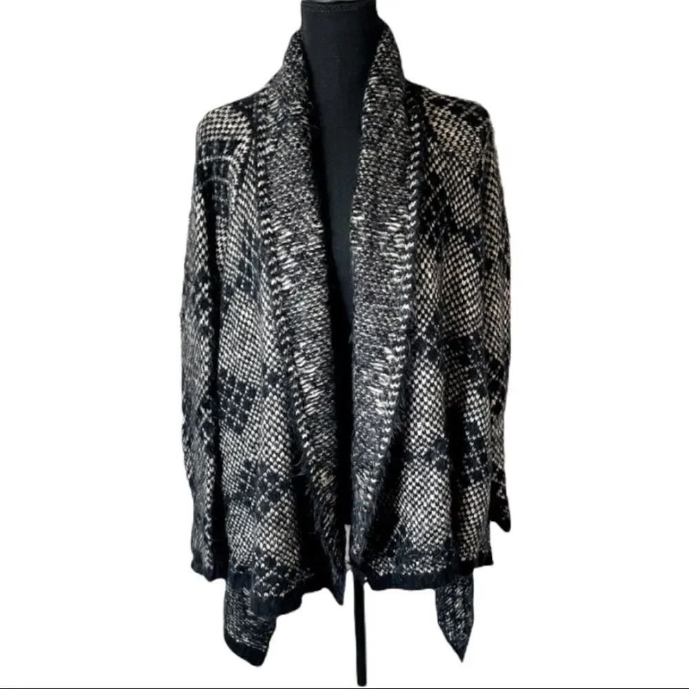 BCBGMaxAzria Furry Asymmetrical Open Cardigan X-LARGE
